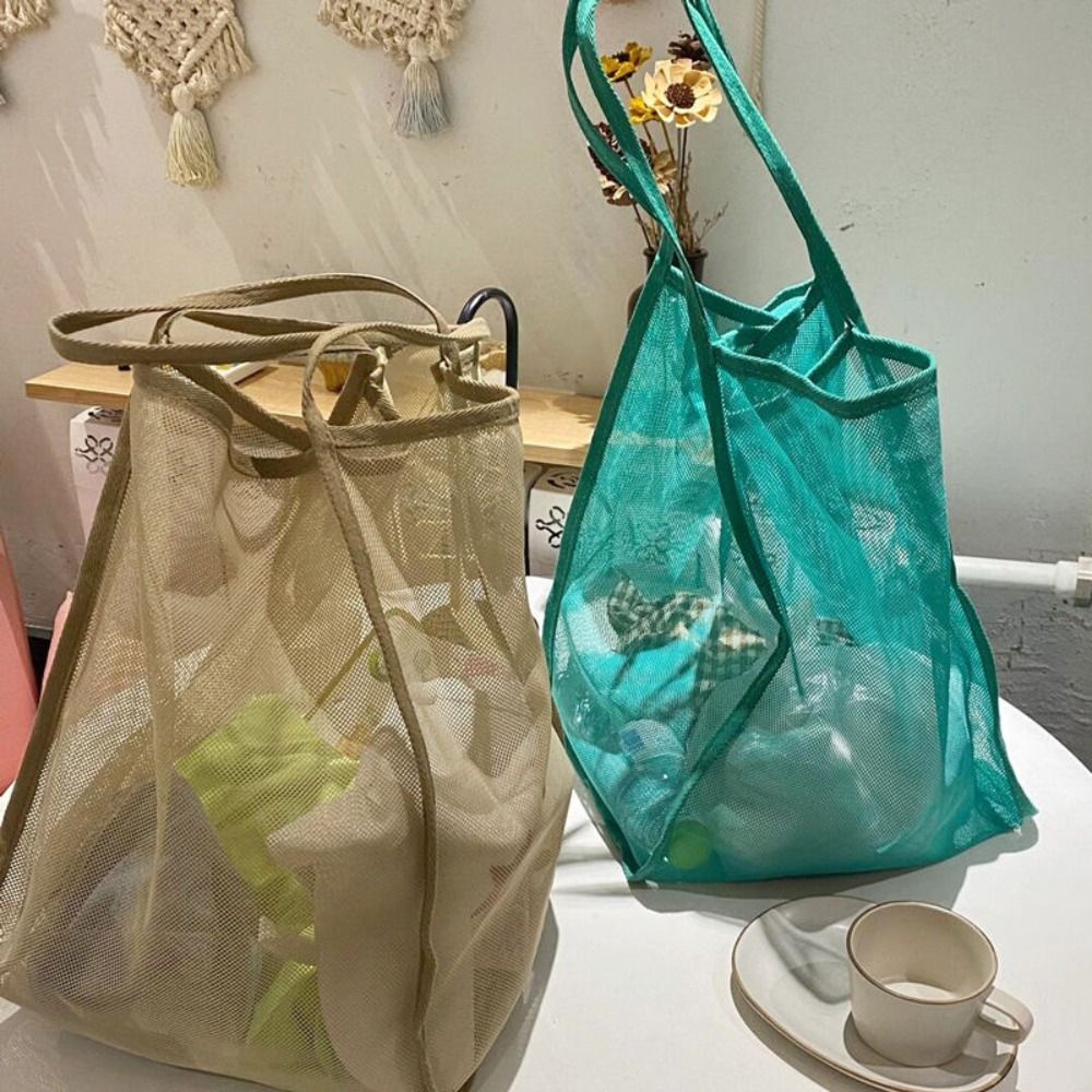 Mesh Beach Bag Lightweight, Br - Tote Bag Beach ulasan dan harga
