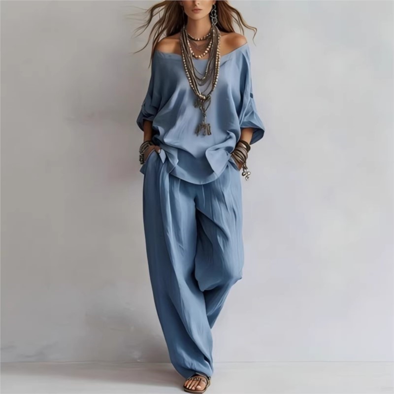 Summer New Casual Loose Linen  - Linen Pant Wide ulasan dan harga