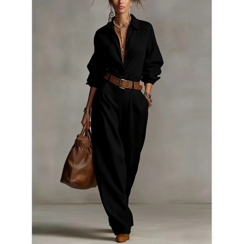 Spring Summer Temperament Soli - Linen Pant Wide ulasan dan harga